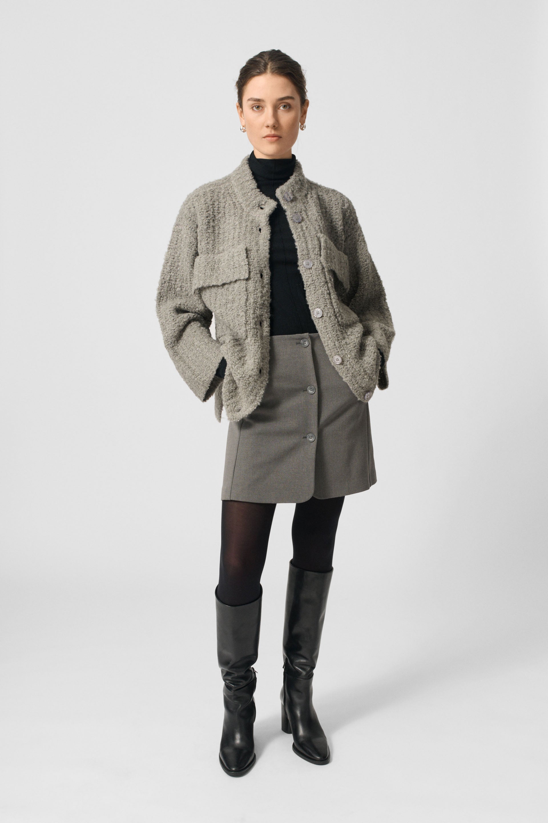 Lovechild 1979 Claine Cardigan Turtlenecks 727 Taupe Grey