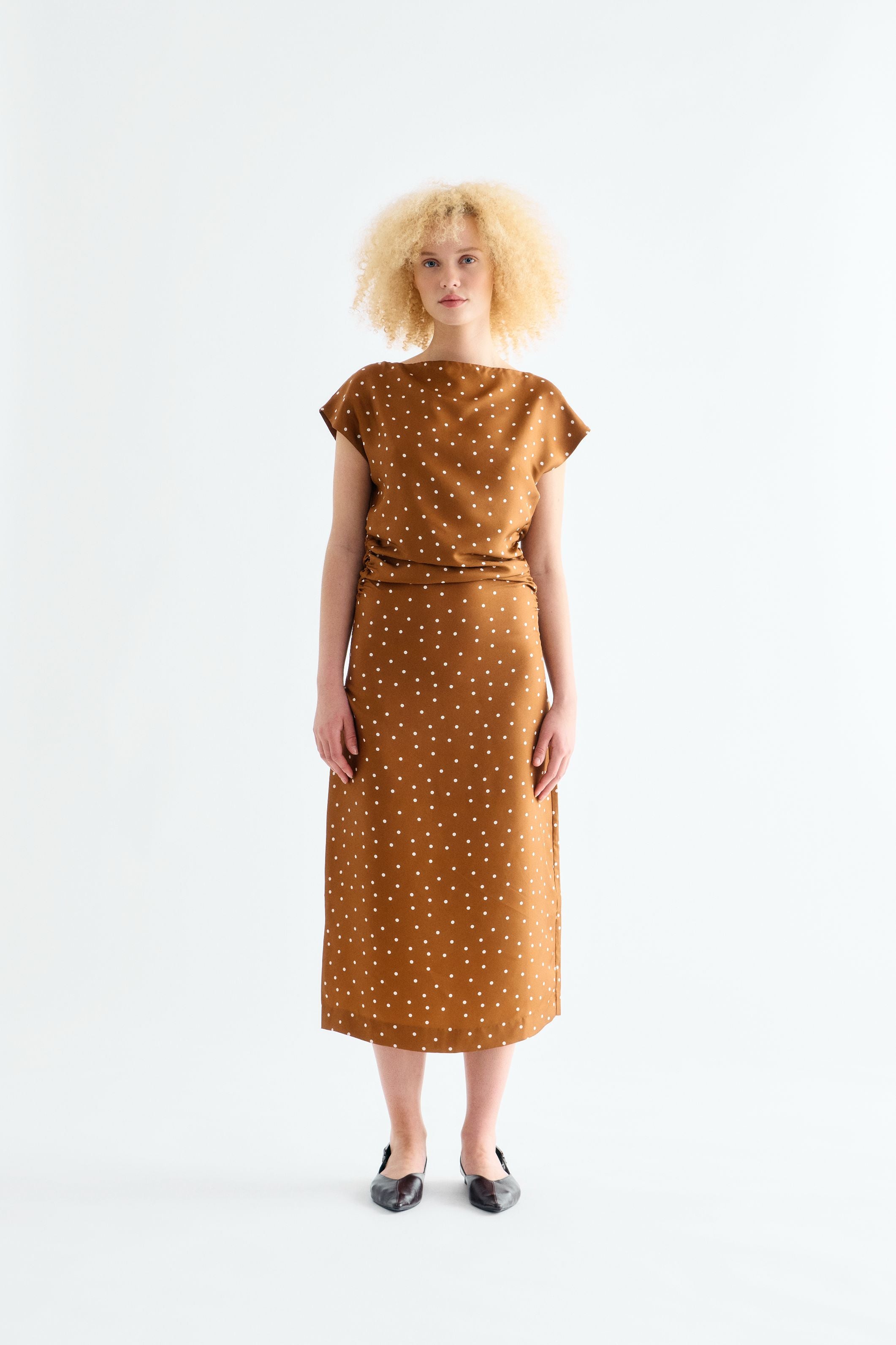 Lovechild 1979 Noor Dress Dresses 793 Dot Print Caramel