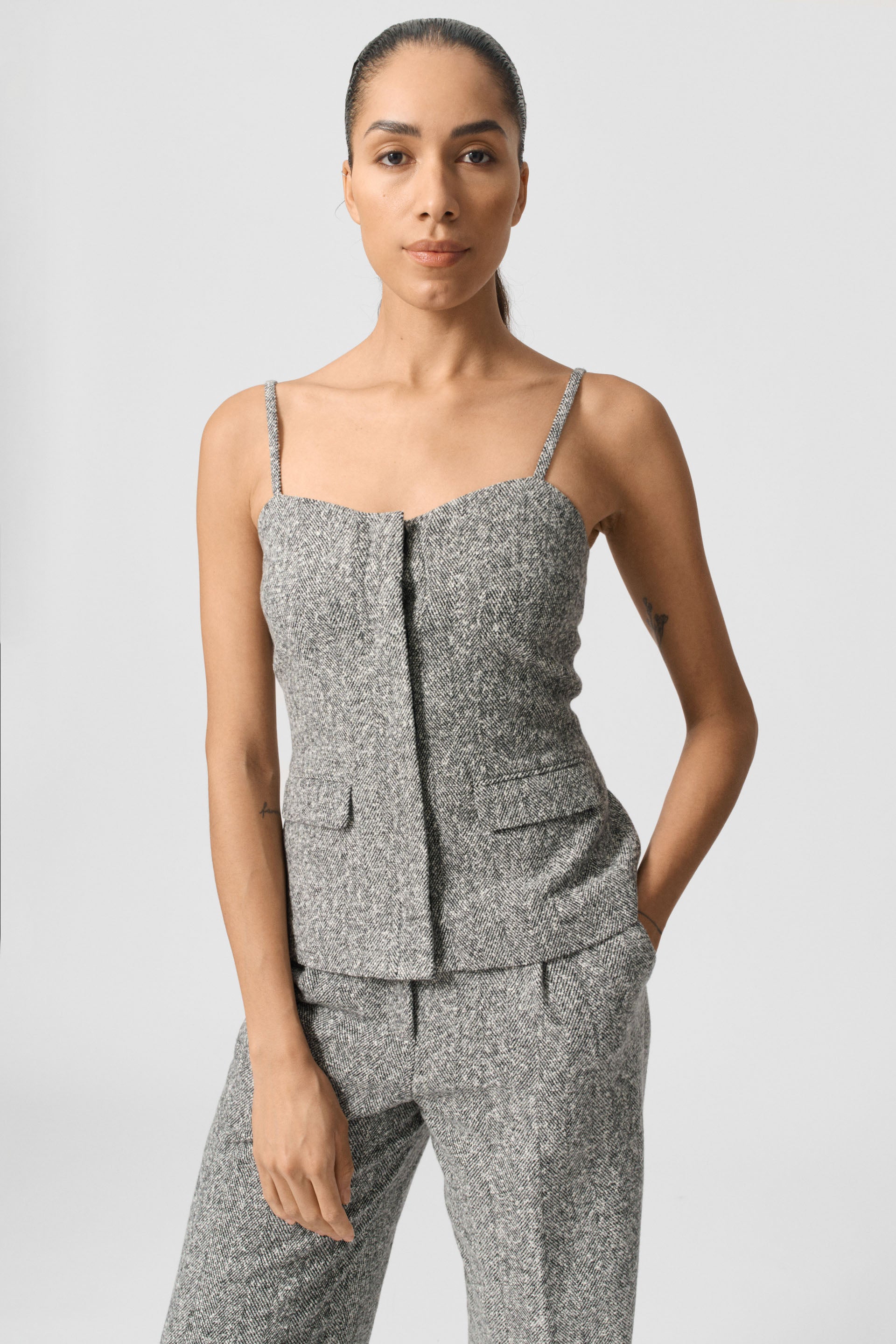 Lovechild 1979 Thalia Top Tops 906 Black and White Herringbone