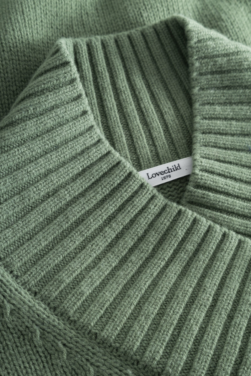 Lovechild 1979 Moa V-Neck KNITWEAR 646 Sage Green