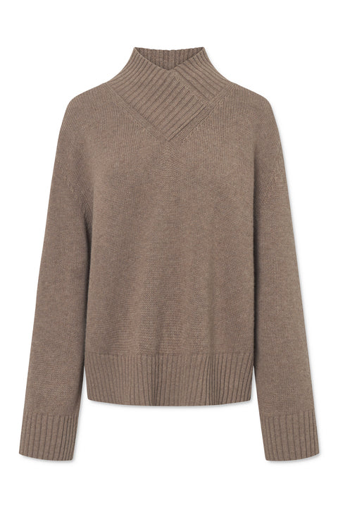 Lovechild 1979 Moa V-Neck Knitwear 727 Taupe Grey