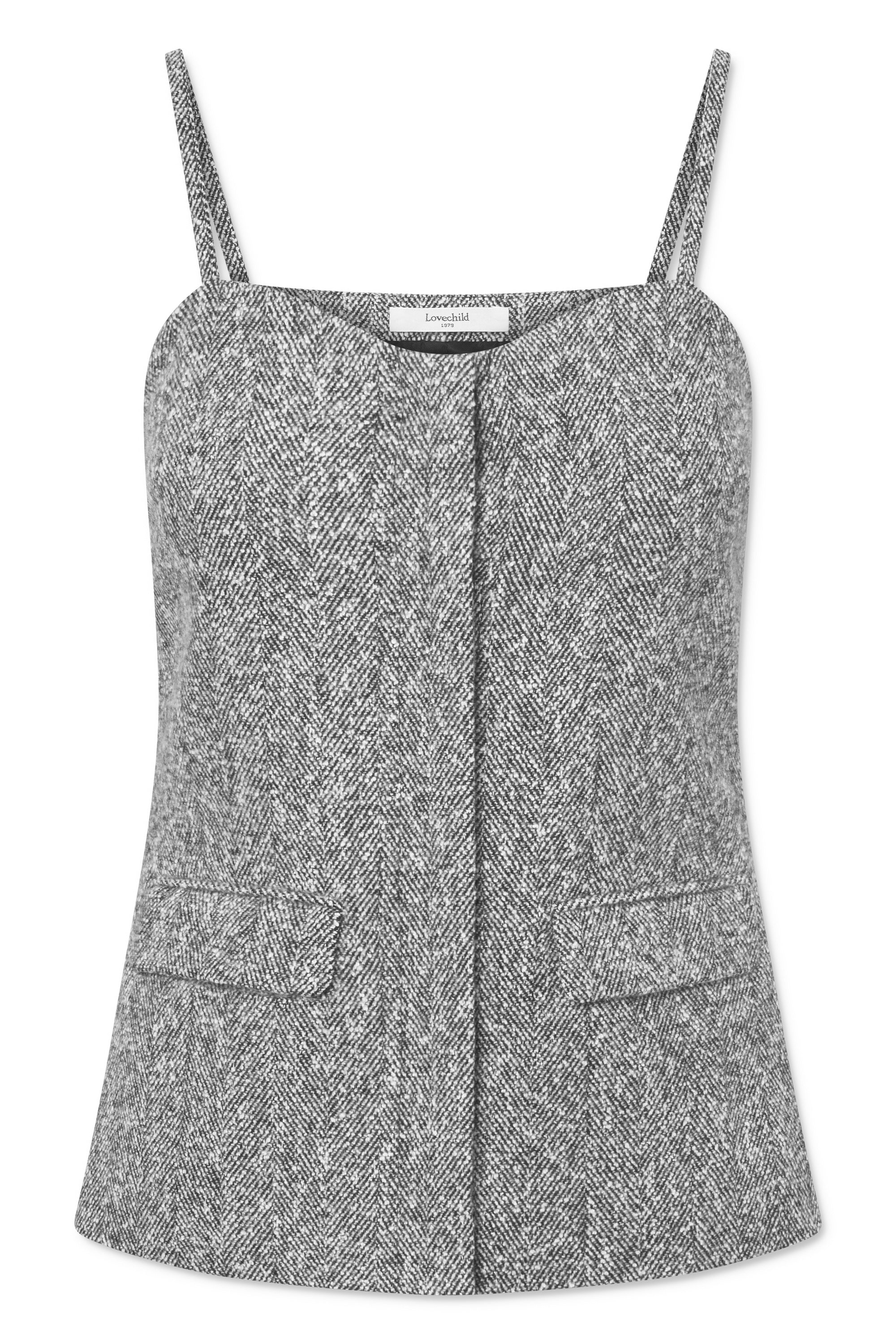 Lovechild 1979 Thalia Top Tops 906 Black and White Herringbone