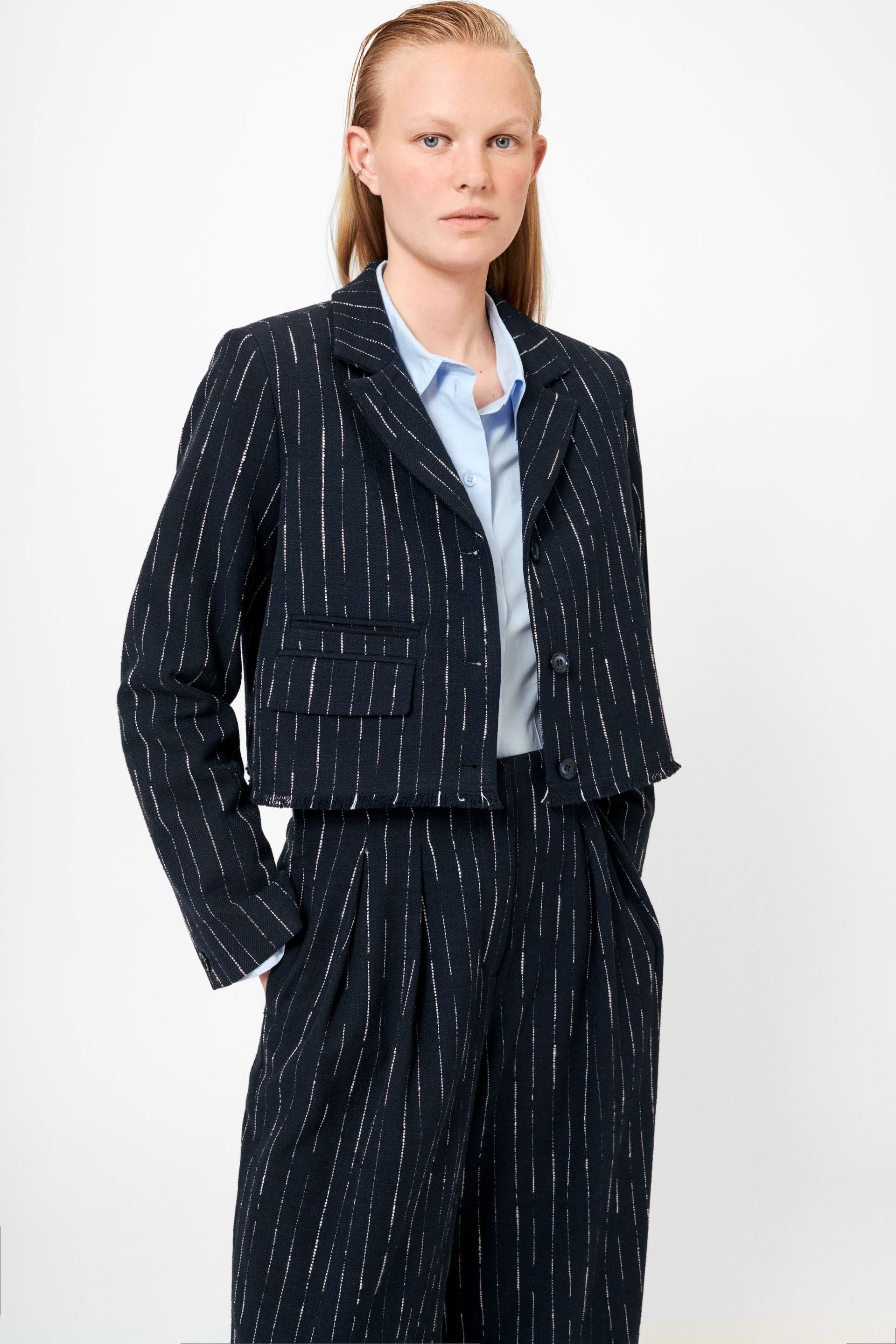 Lovechild 1979 Veronica Jacket Blazers 907 White Bouclé Stripe