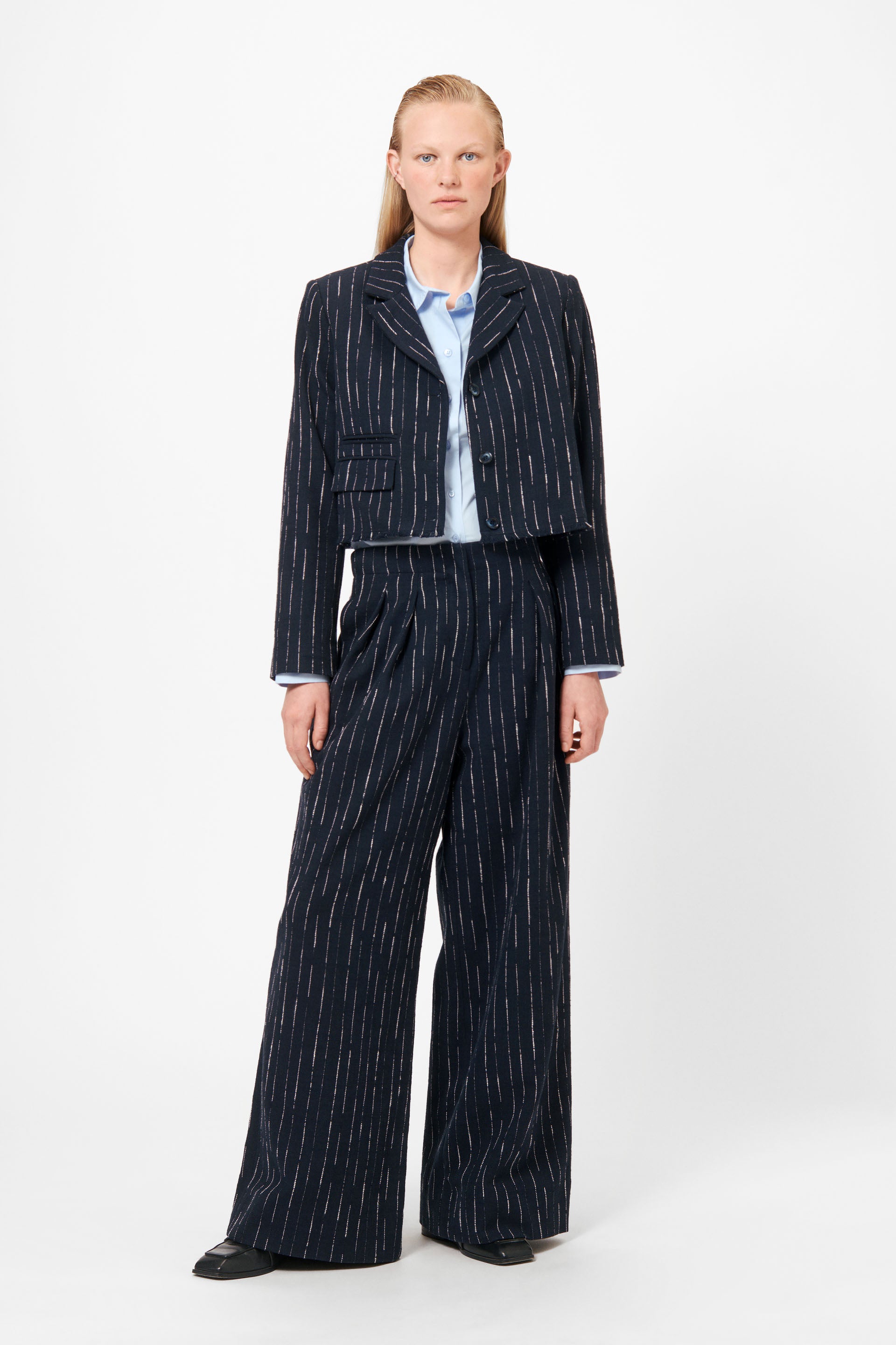 Lovechild 1979 Veronica Jacket Blazers 907 White Bouclé Stripe